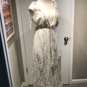 Elegant Cream Maxi Dress